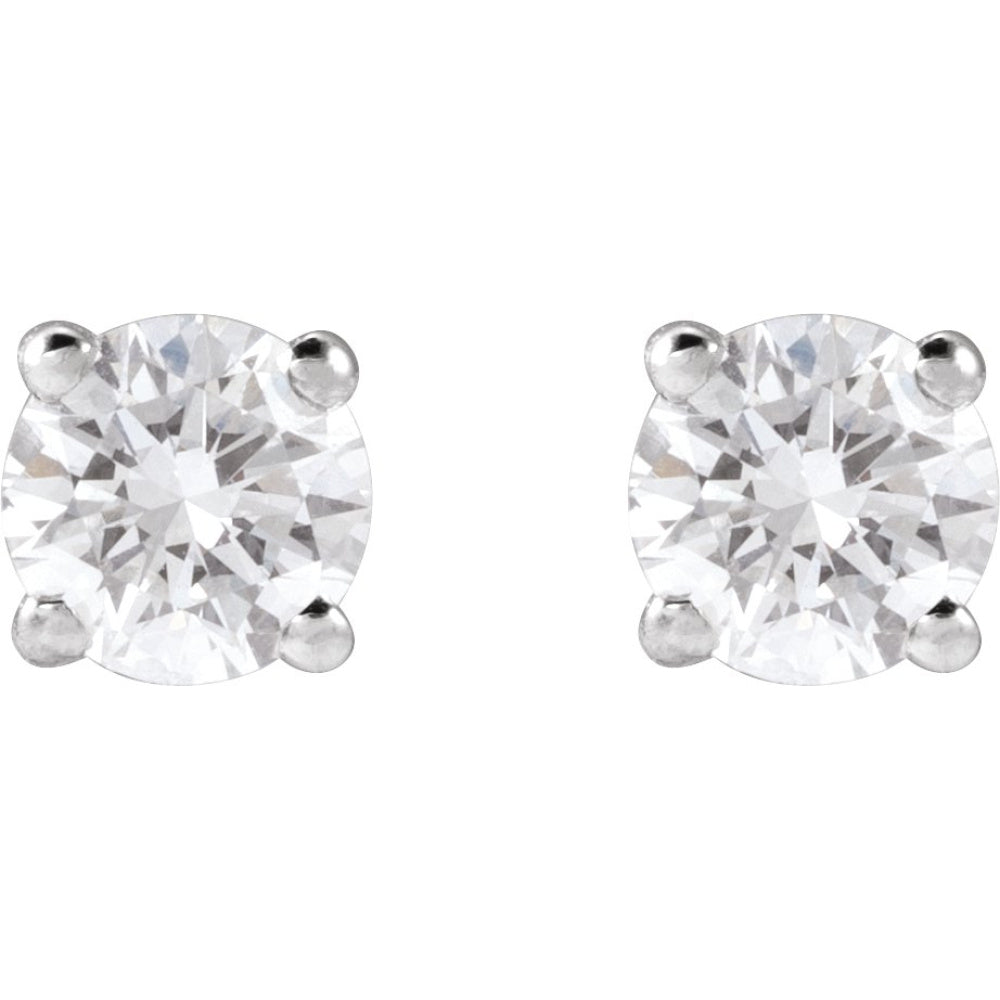 Round 4-Prong Lightweight Stud Earrings