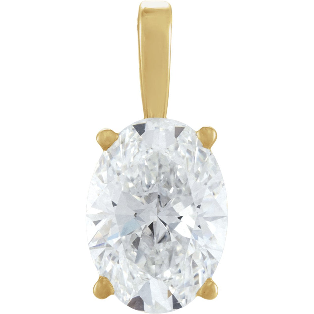 Oval 4-Prong Solitaire Lightweight Pendant