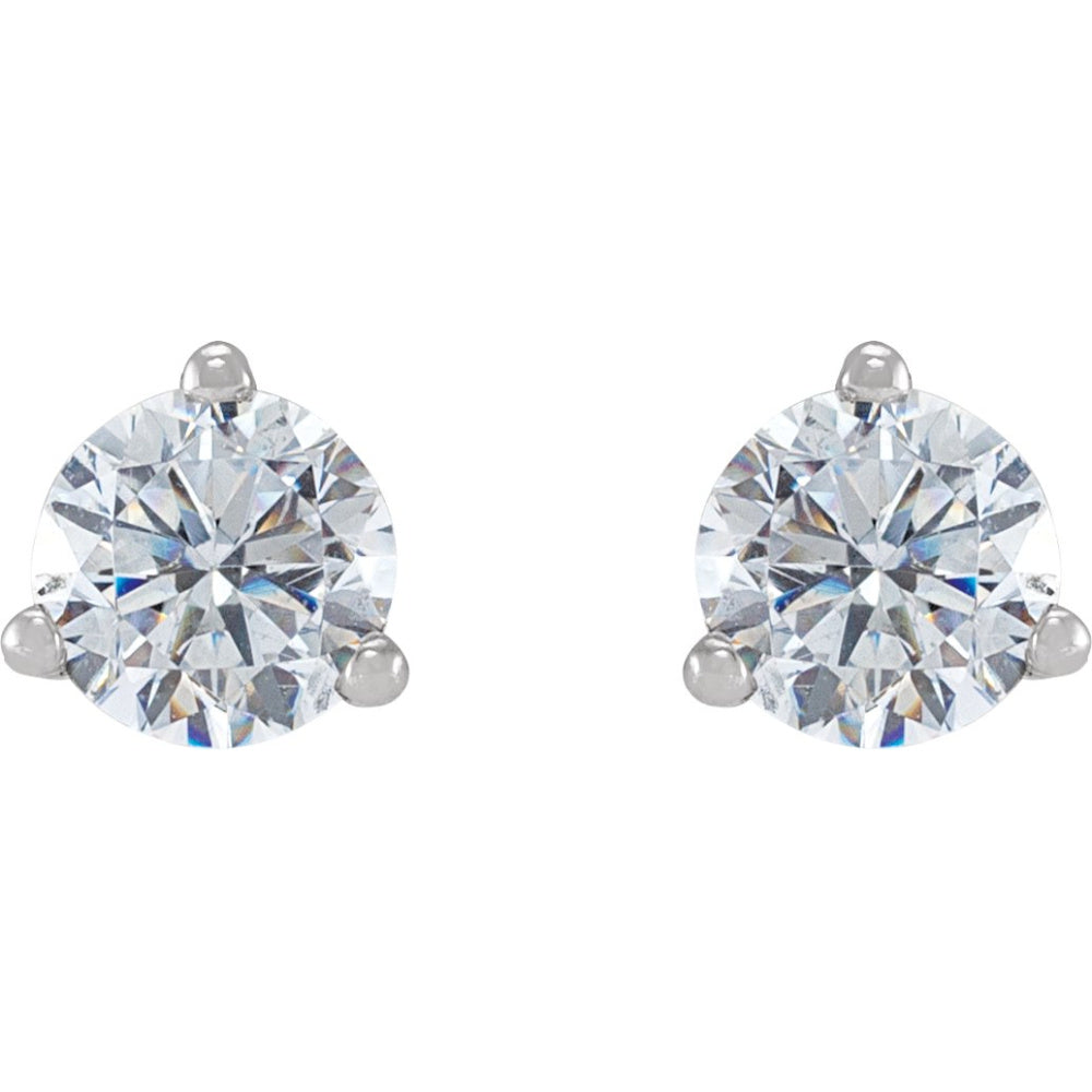 Round 3-Prong Stud Earrings