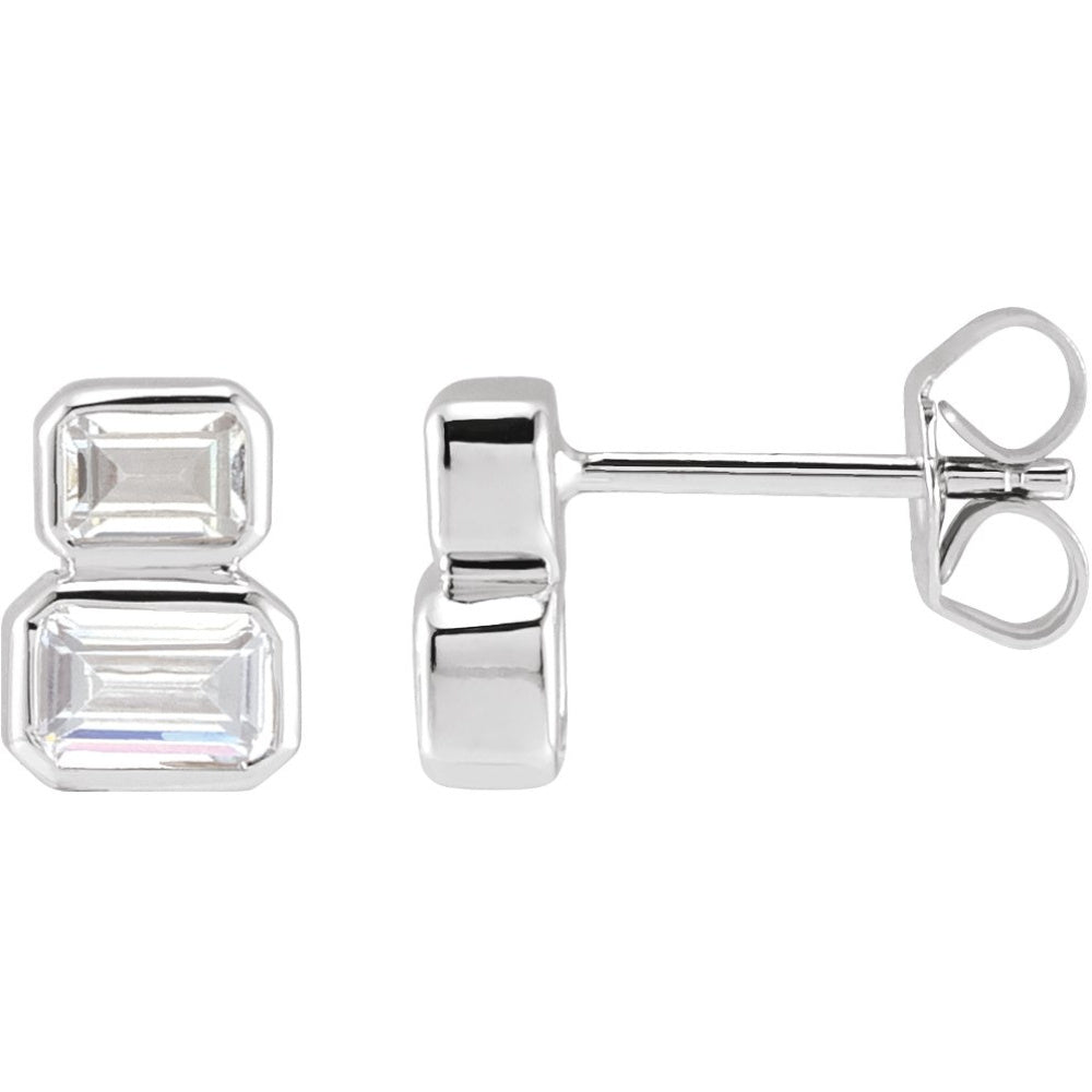 Lab-Grown Diamond Two-Stone Stud Earrings