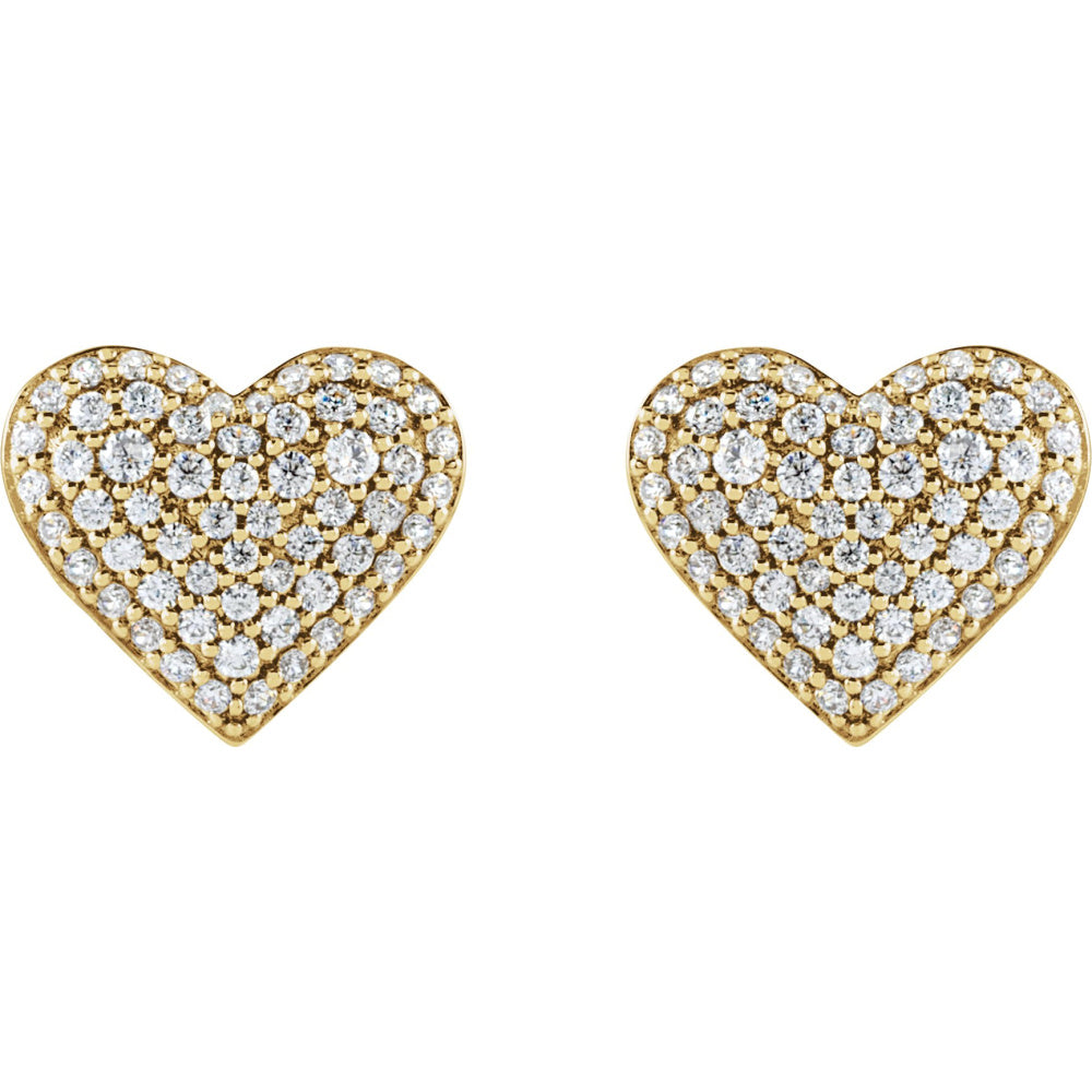 Accented Puffed Heart Earrings