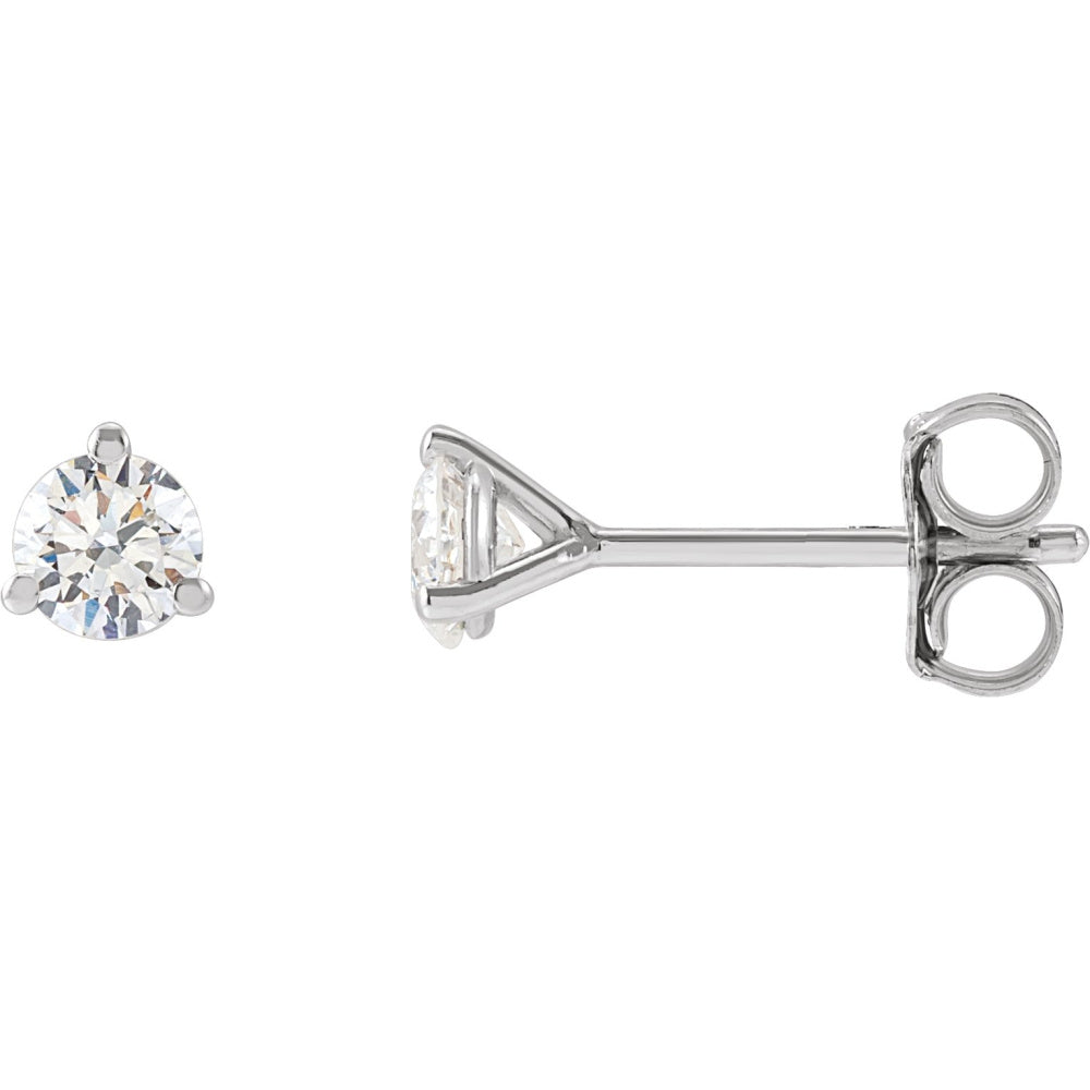 Round 3-Prong Cocktail-Style Stud Earrings