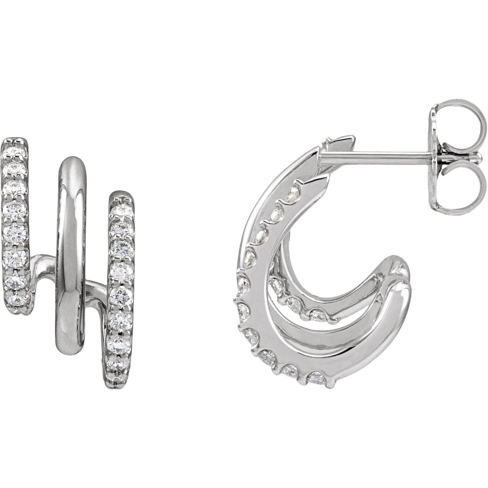 Three Stacked Hoop Earrings