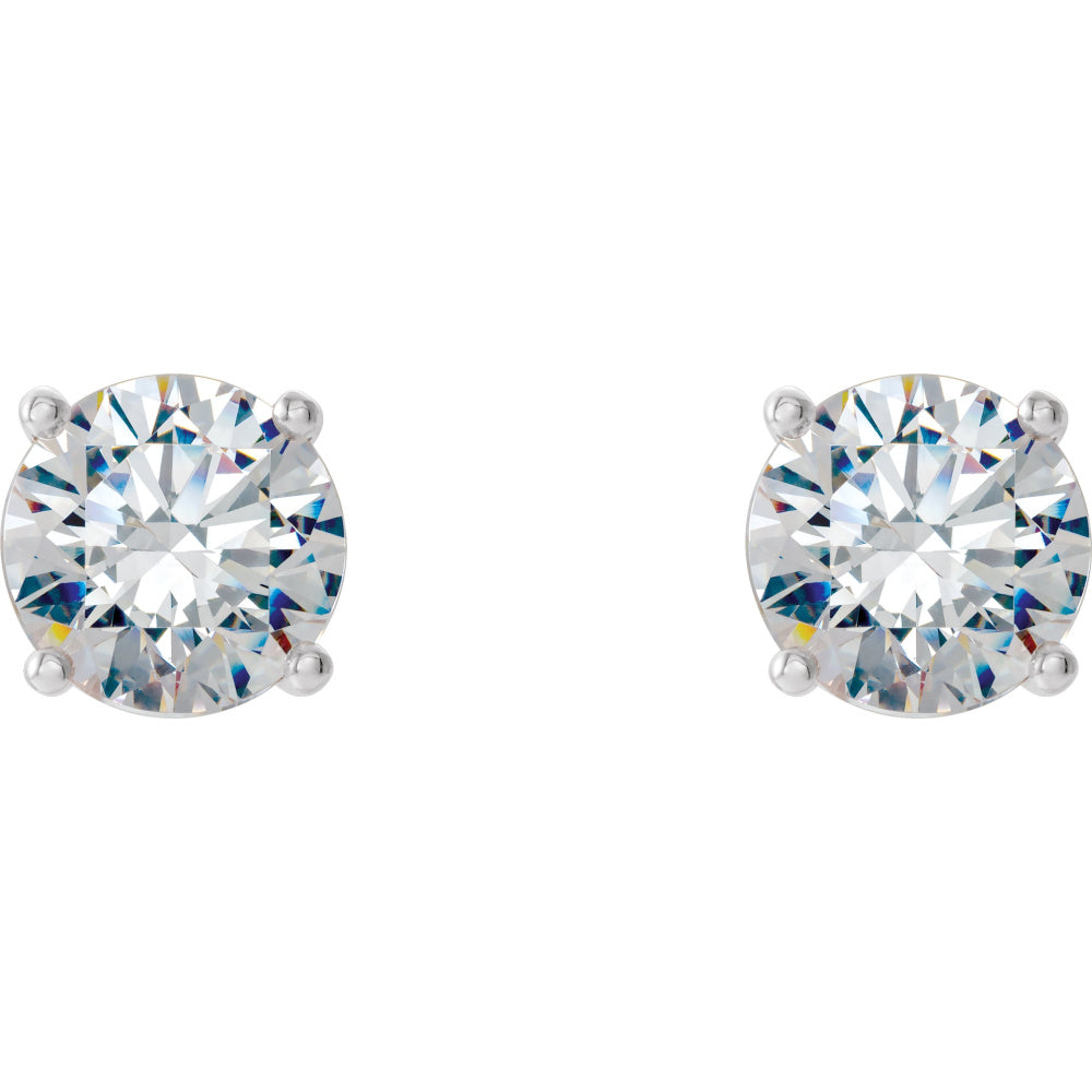 Round 4-Prong Stud Earrings
