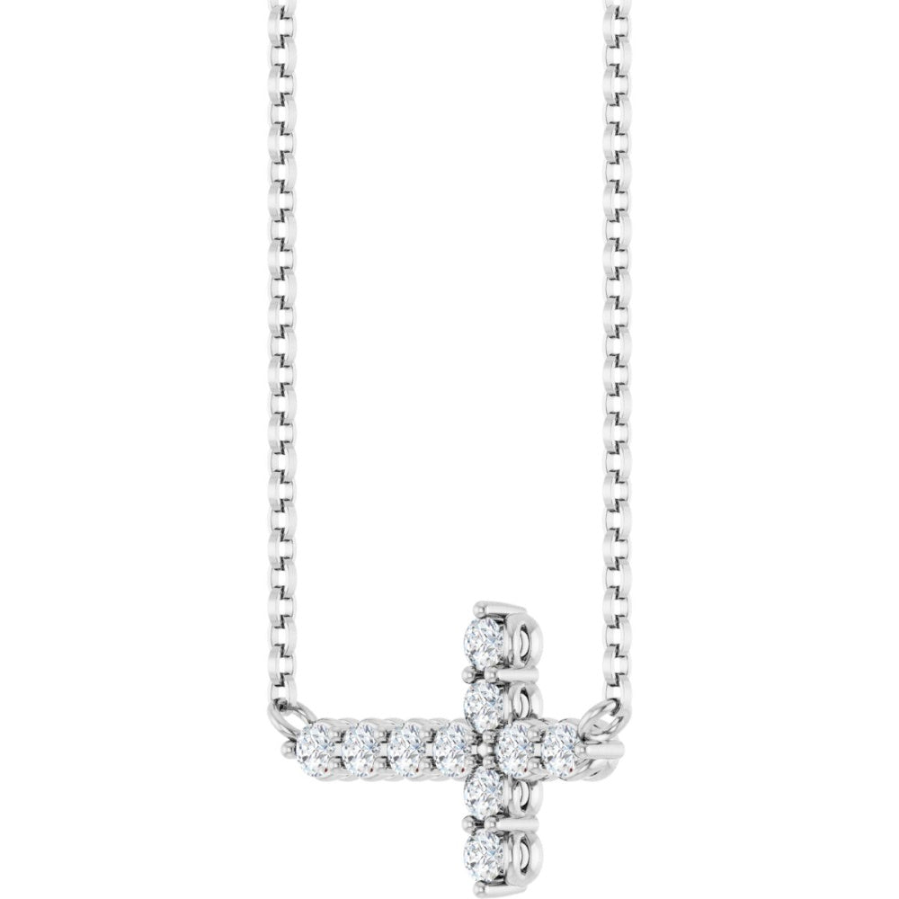 Accented Cross Necklace or Center