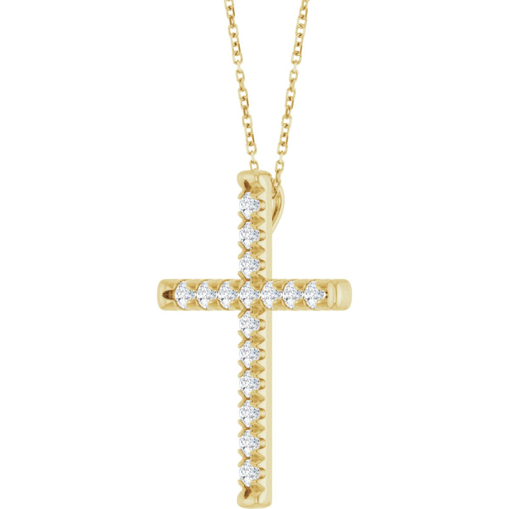 French-Set Cross Necklace or Pendant