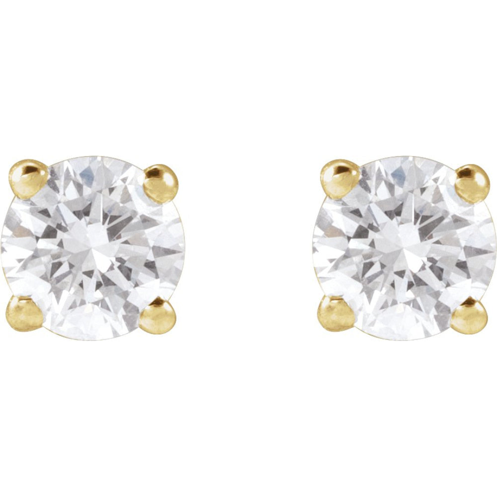 Round 4-Prong Lightweight Stud Earrings
