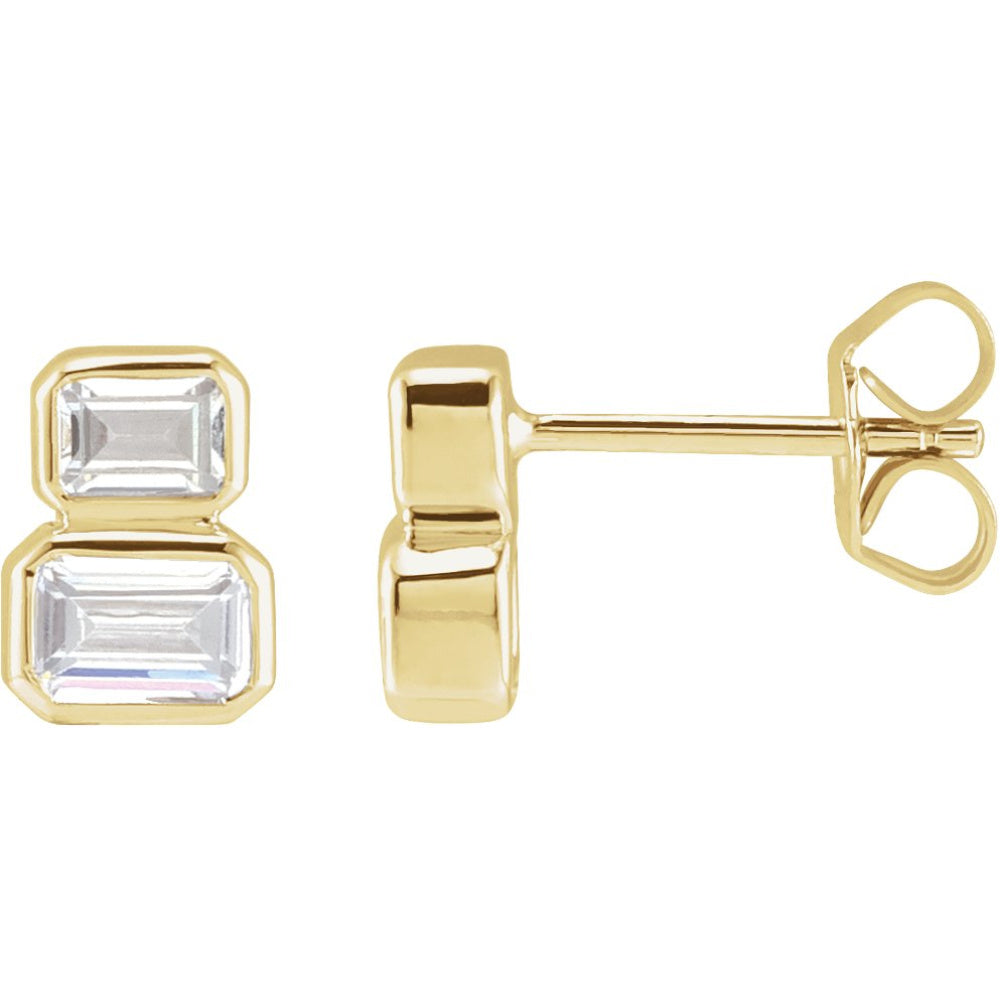 Lab-Grown Diamond Two-Stone Stud Earrings