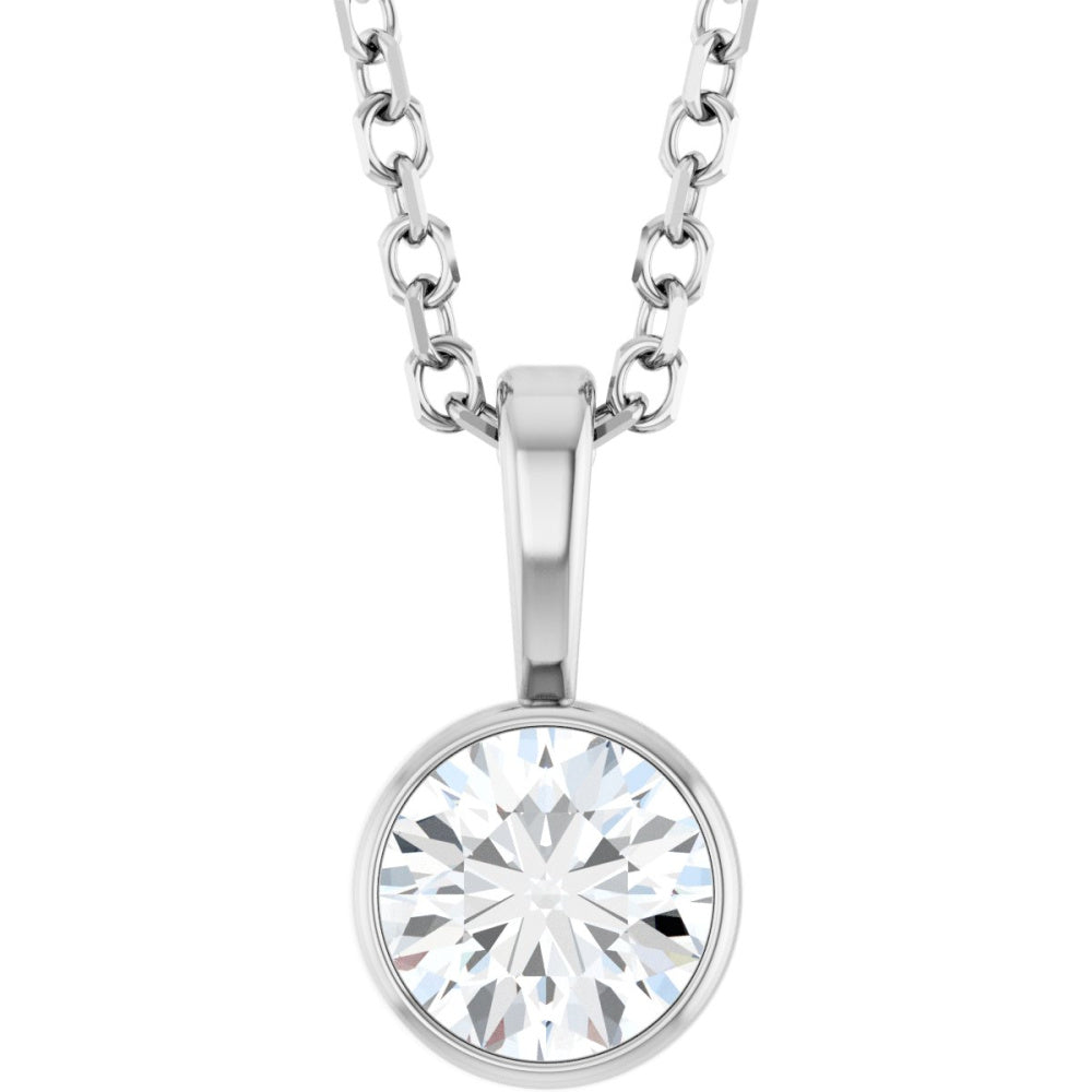 Bezel-Set Solitaire Necklace or Pendant