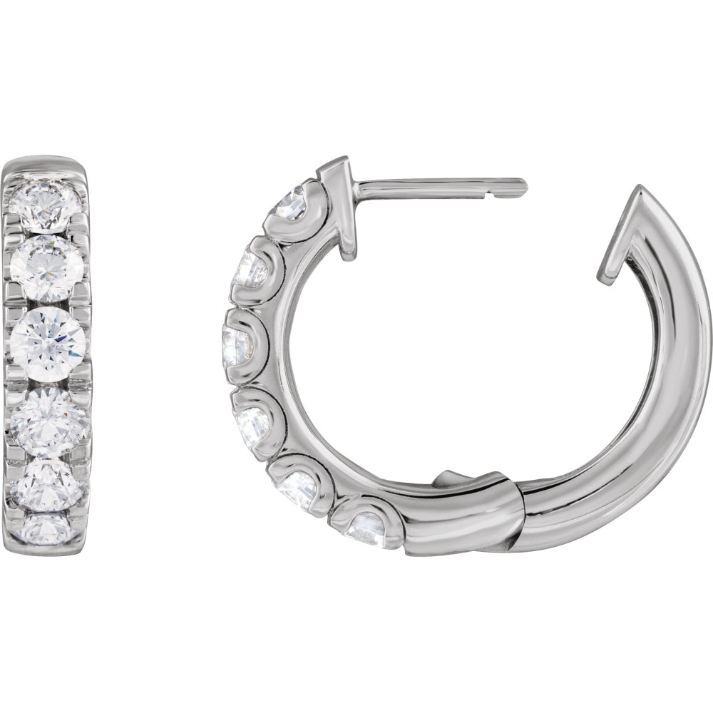Accented Hinged Hoop Earrings