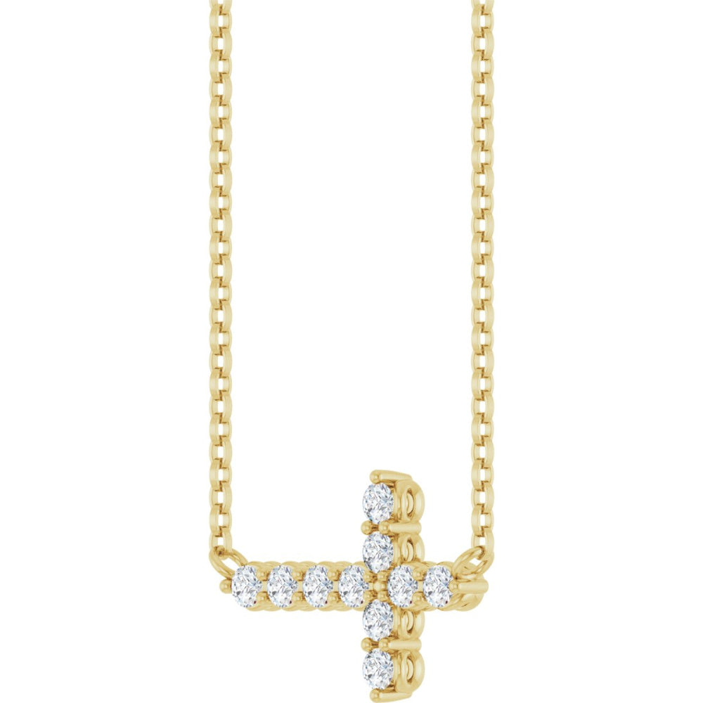 Accented Cross Necklace or Center