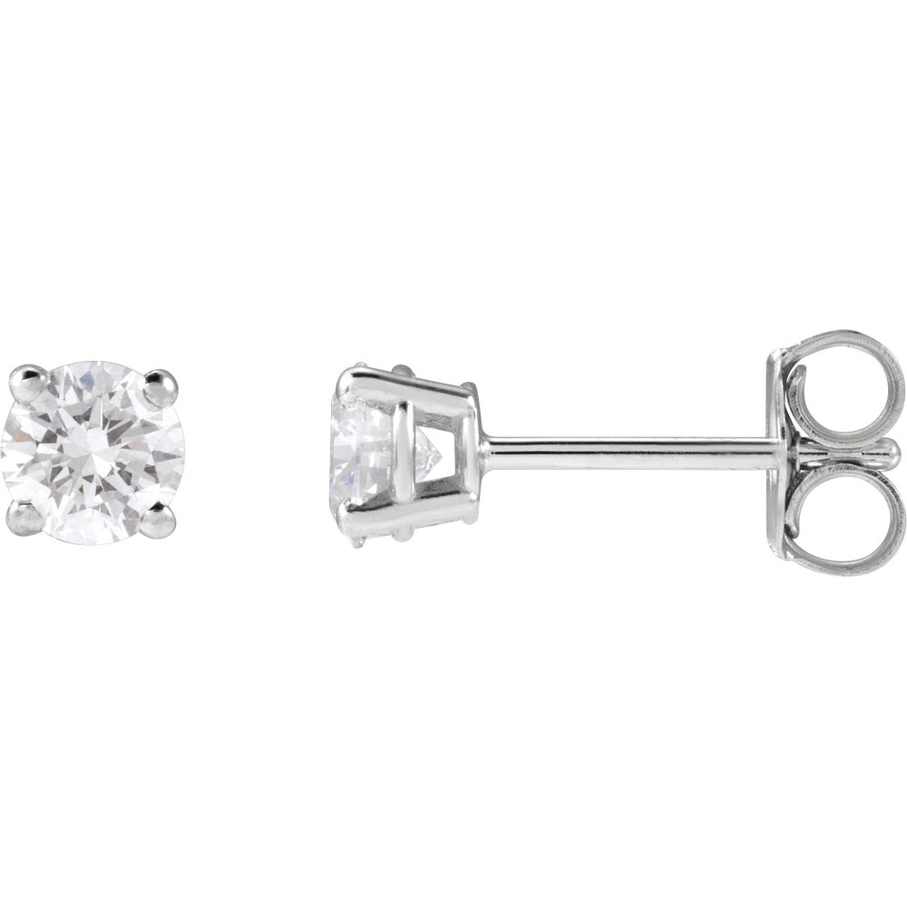 Round 4-Prong Lightweight Stud Earrings
