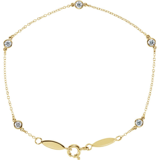 Bezel-Set Station Bracelet