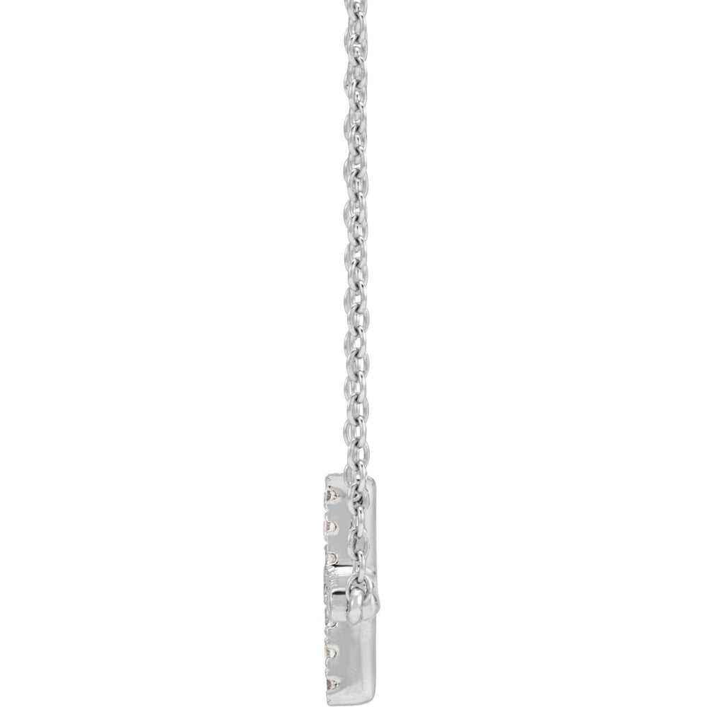 Lab-Grown Diamond Sideways Cross Necklace