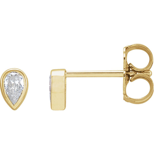 Pear Bezel-Set Stud Earrings