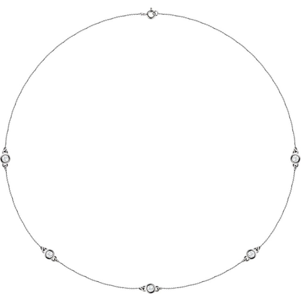 Bezel-Set Station Necklace