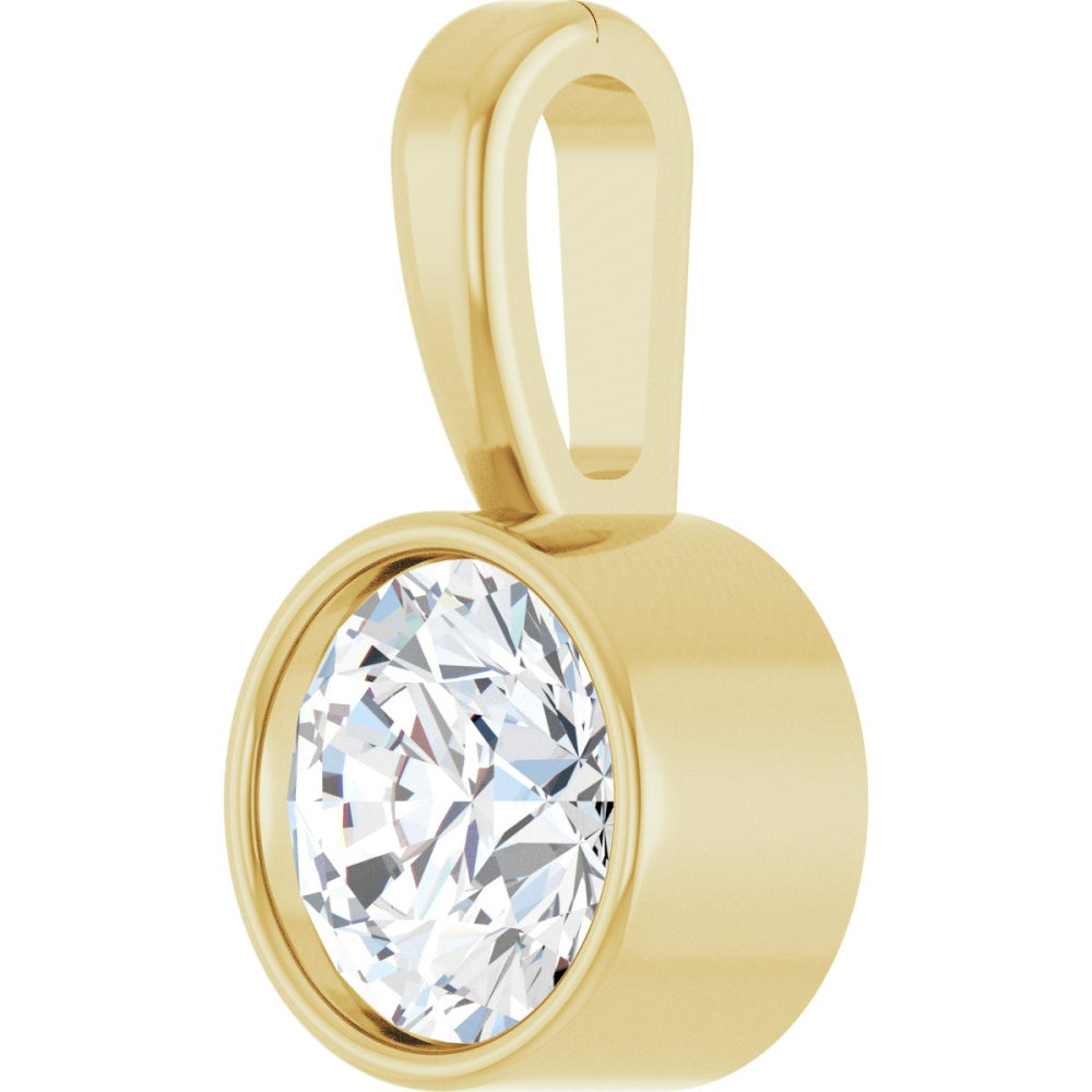 Bezel-Set Solitaire Necklace or Pendant