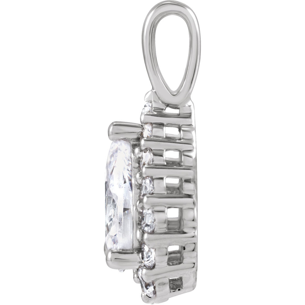 Lab-Grown Diamond Halo-Style Pendant
