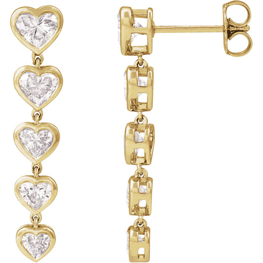 Lab-Grown Diamond Heart Earrings