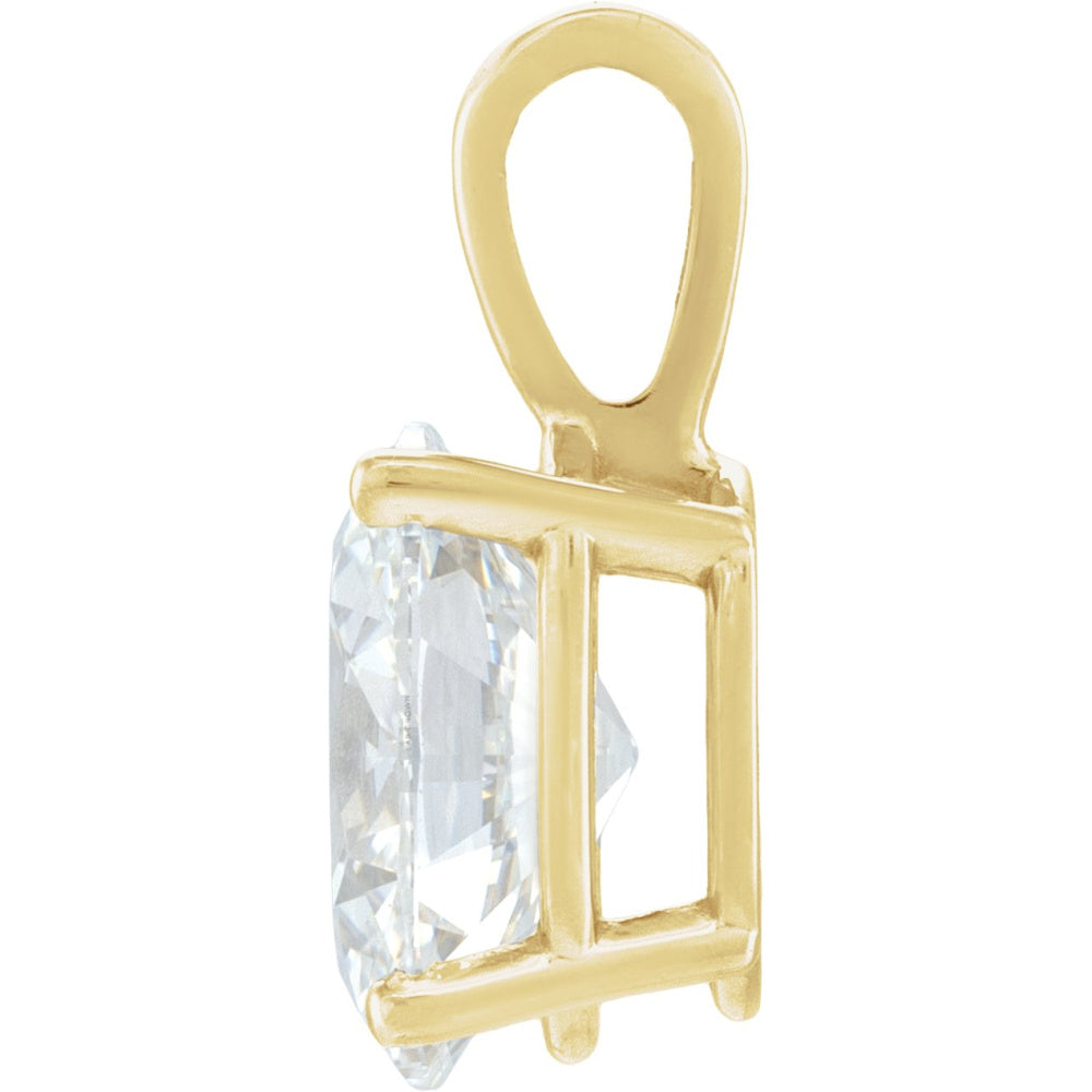 Oval 4-Prong Solitaire Lightweight Pendant