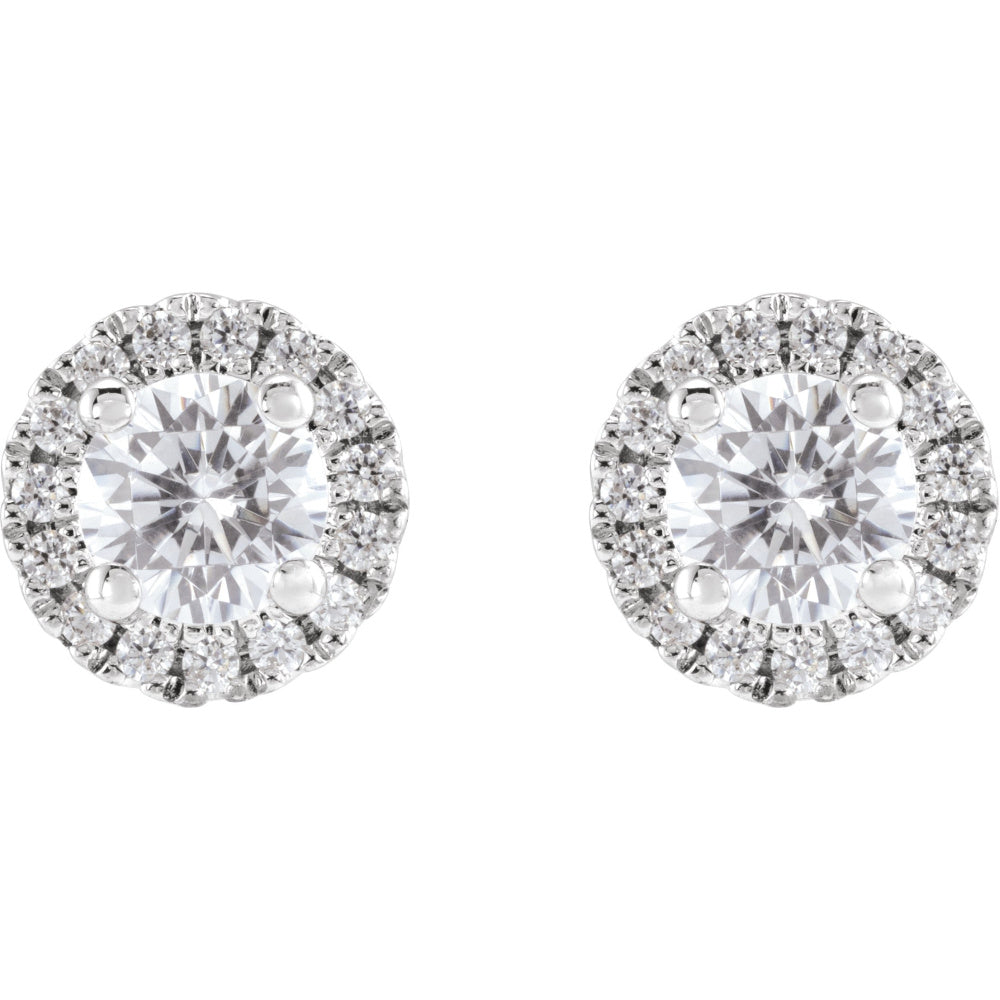 Cocktail-Style Halo-Style Stud Earrings