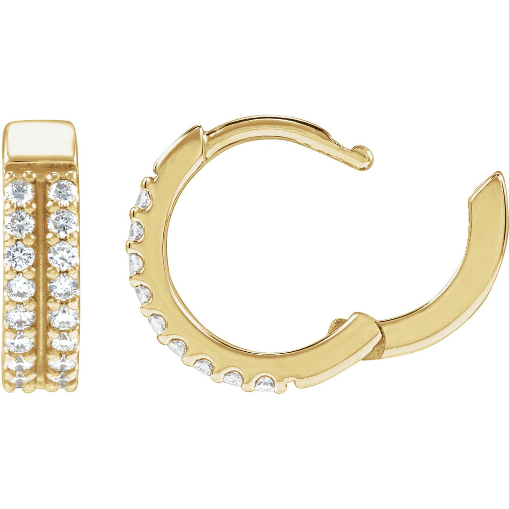 Double-Row Accented Hoop Earrings