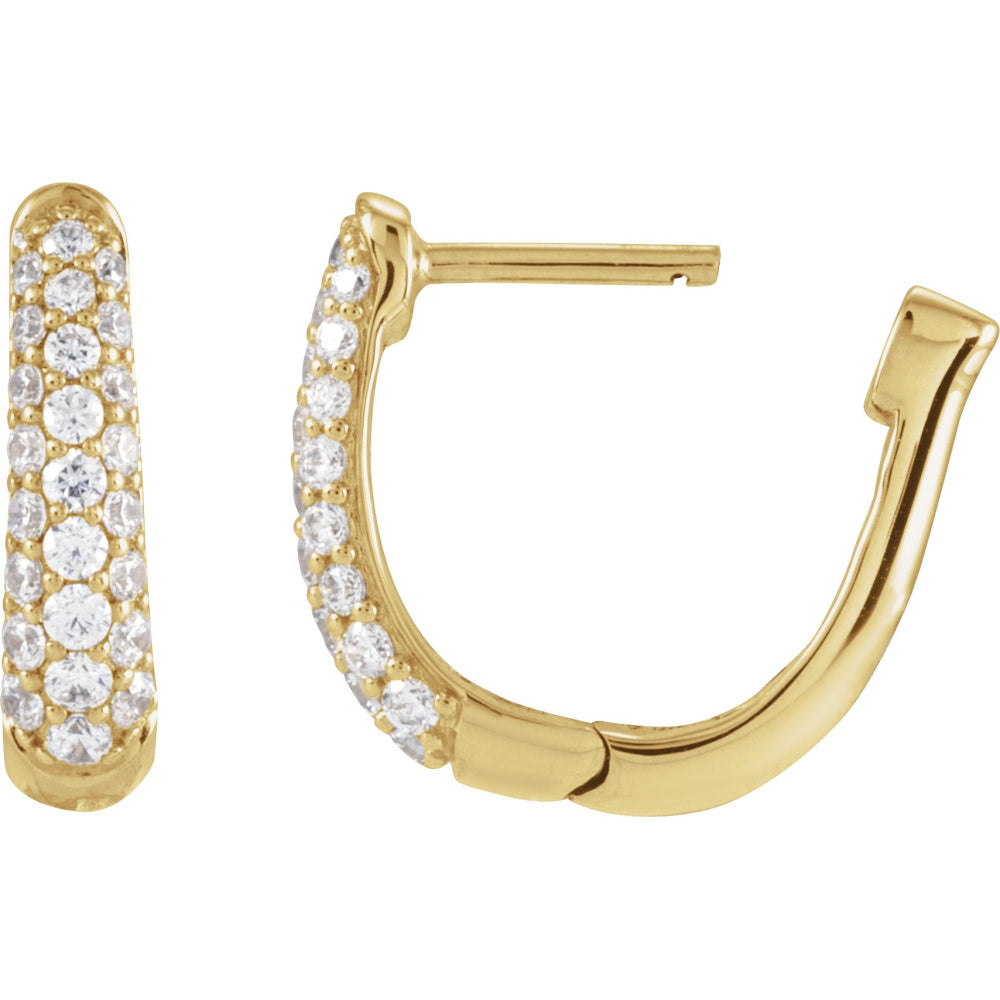 Accented U-Hoop Earrings