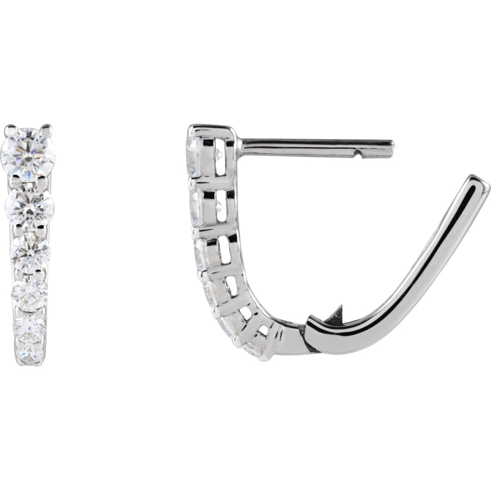 Accented U-Hoop Earrings