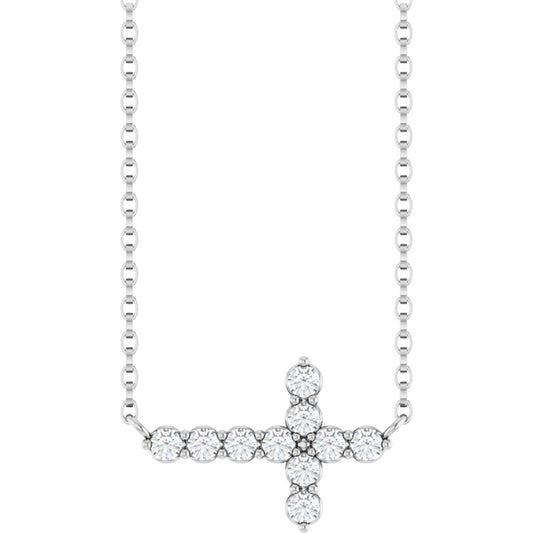 Accented Cross Necklace or Center