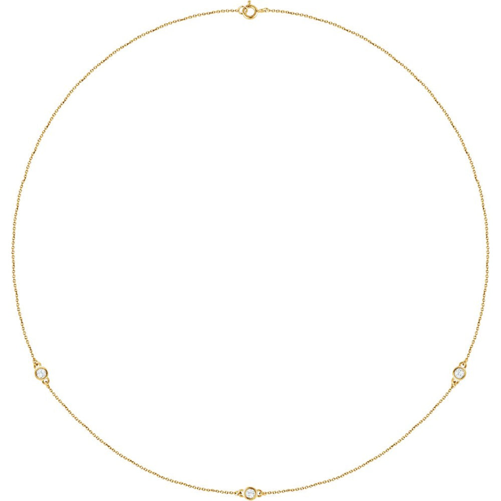 Bezel-Set Station Necklace