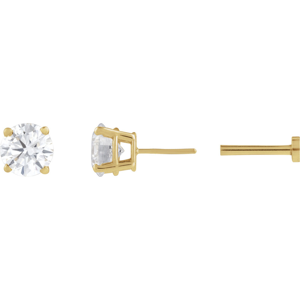 Round 4-Prong Lightweight Stud Earrings
