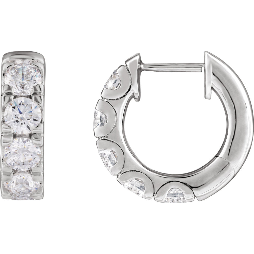 Accented Hinged Hoop Earrings
