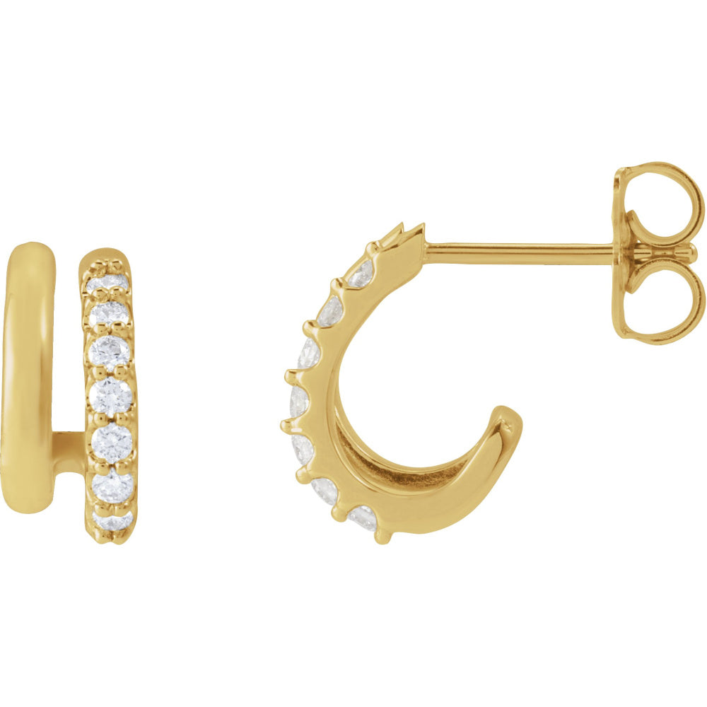 Accented Double Stacked Hoop Earrings