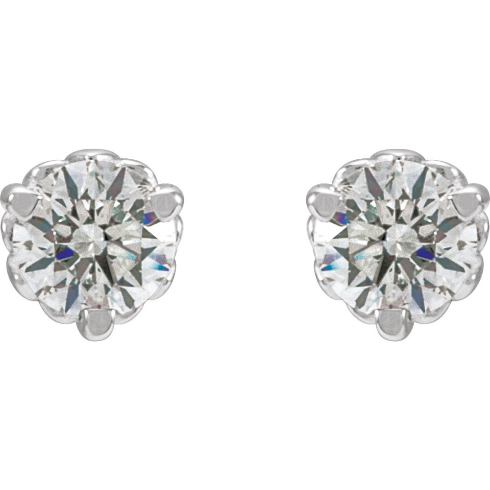 Round 3-Prong Fleur-de-lis Earrings