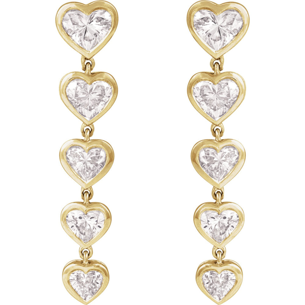 Lab-Grown Diamond Heart Earrings
