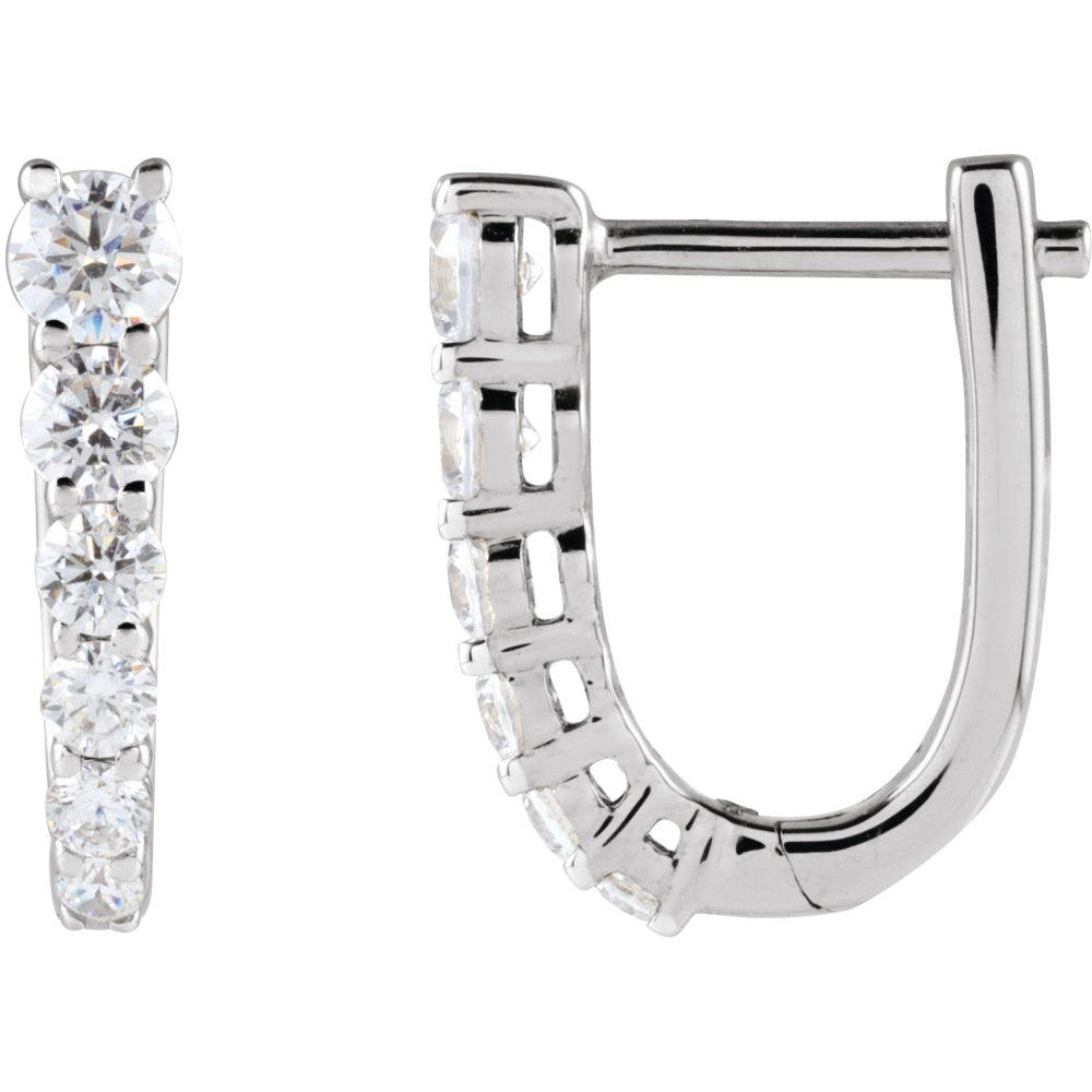 Accented U-Hoop Earrings