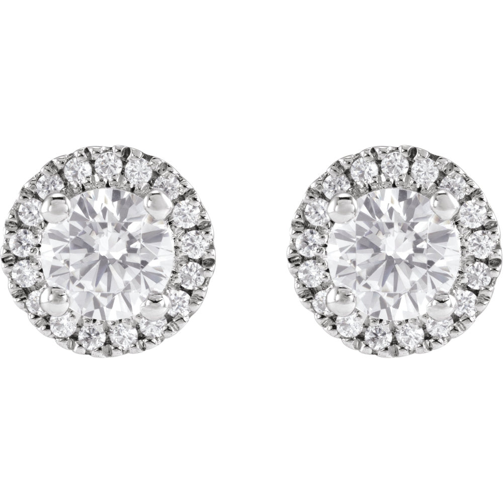 Cocktail-Style Halo-Style Stud Earrings