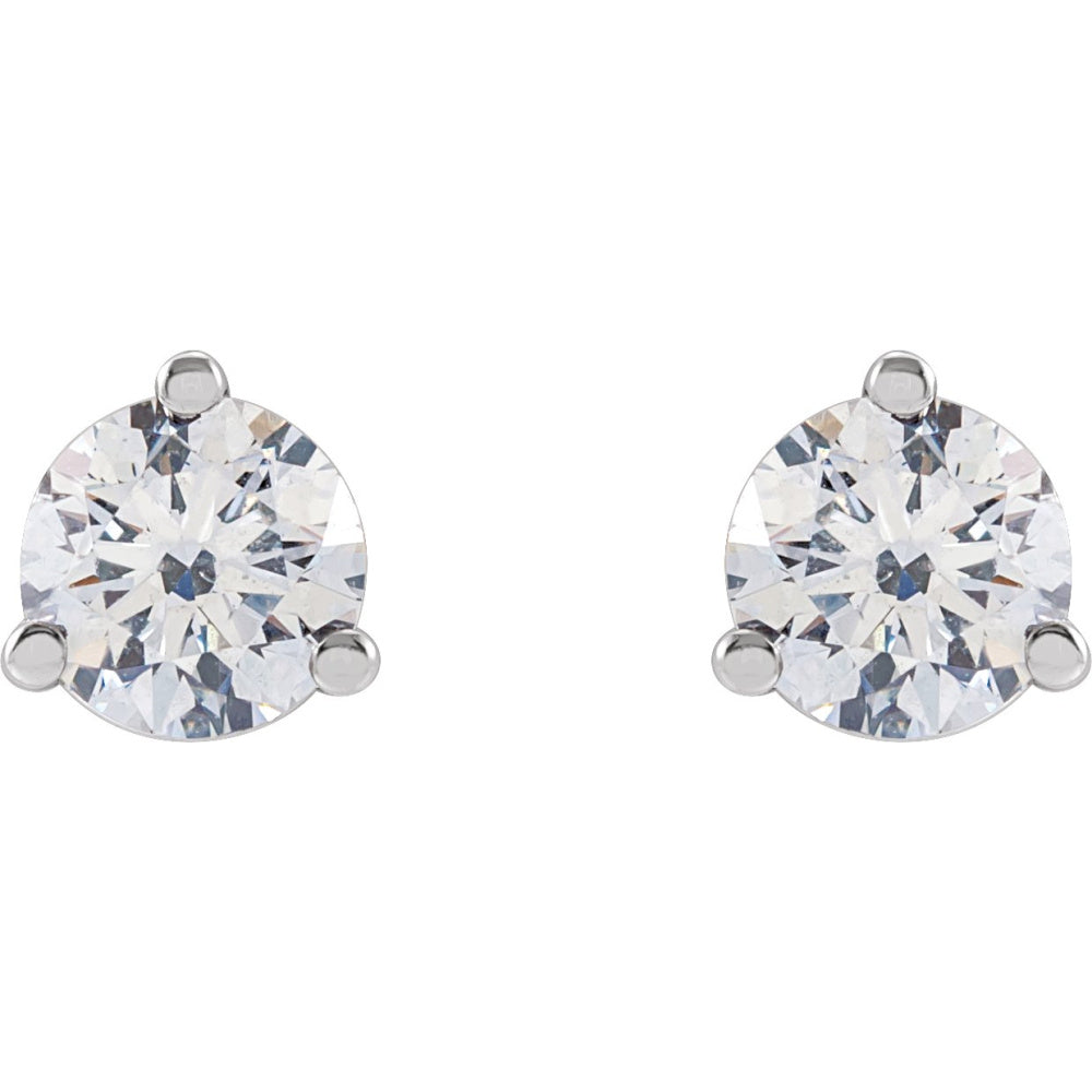 Round 3-Prong Cocktail-Style Stud Earrings