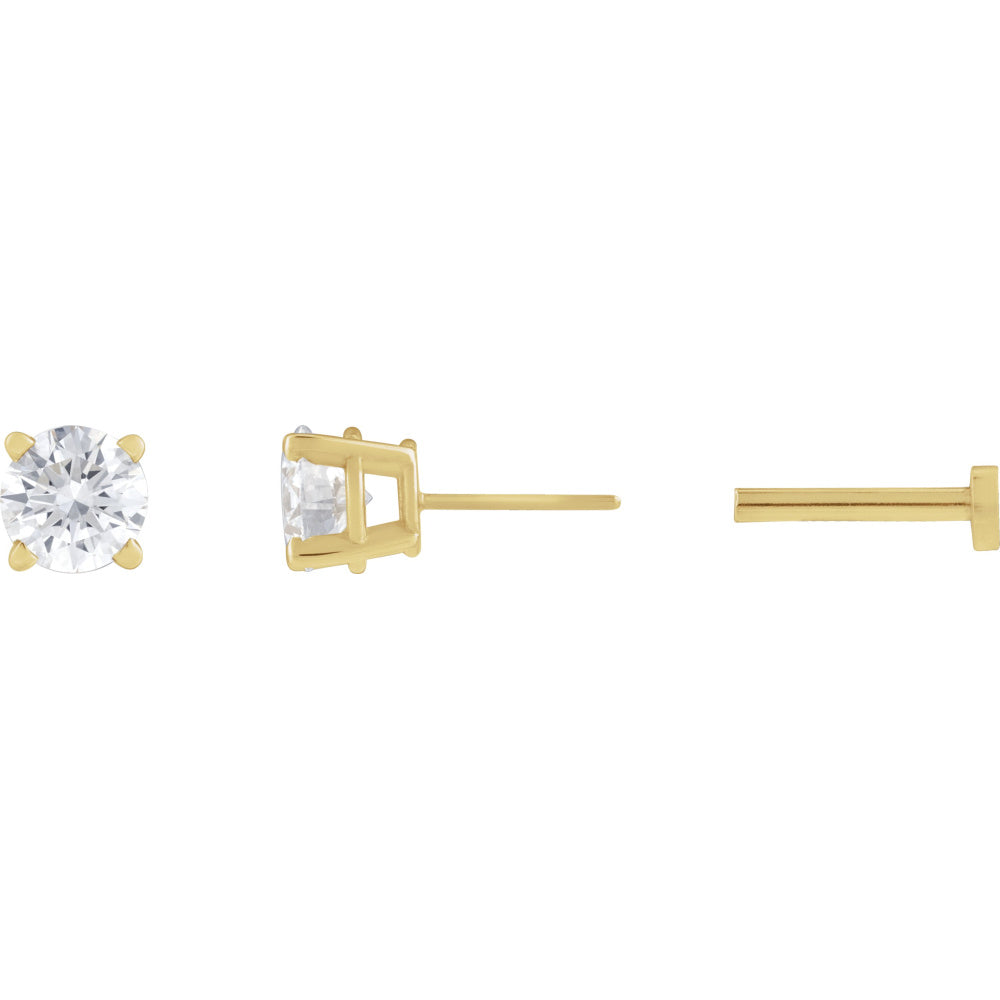 Round 4-Prong Lightweight Stud Earrings
